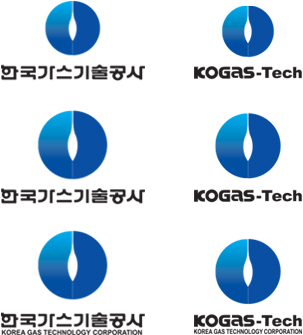 시그니처/상하조합 이미지 이며 한국가스기술공사, KOGAS-Tech, 한국가스기술공사, KOGAS-Tech, 한국가스기술공사korea gas technol ogy corporation, KOGAS-Tech korea gas technol ogy corporation 순으로 나열